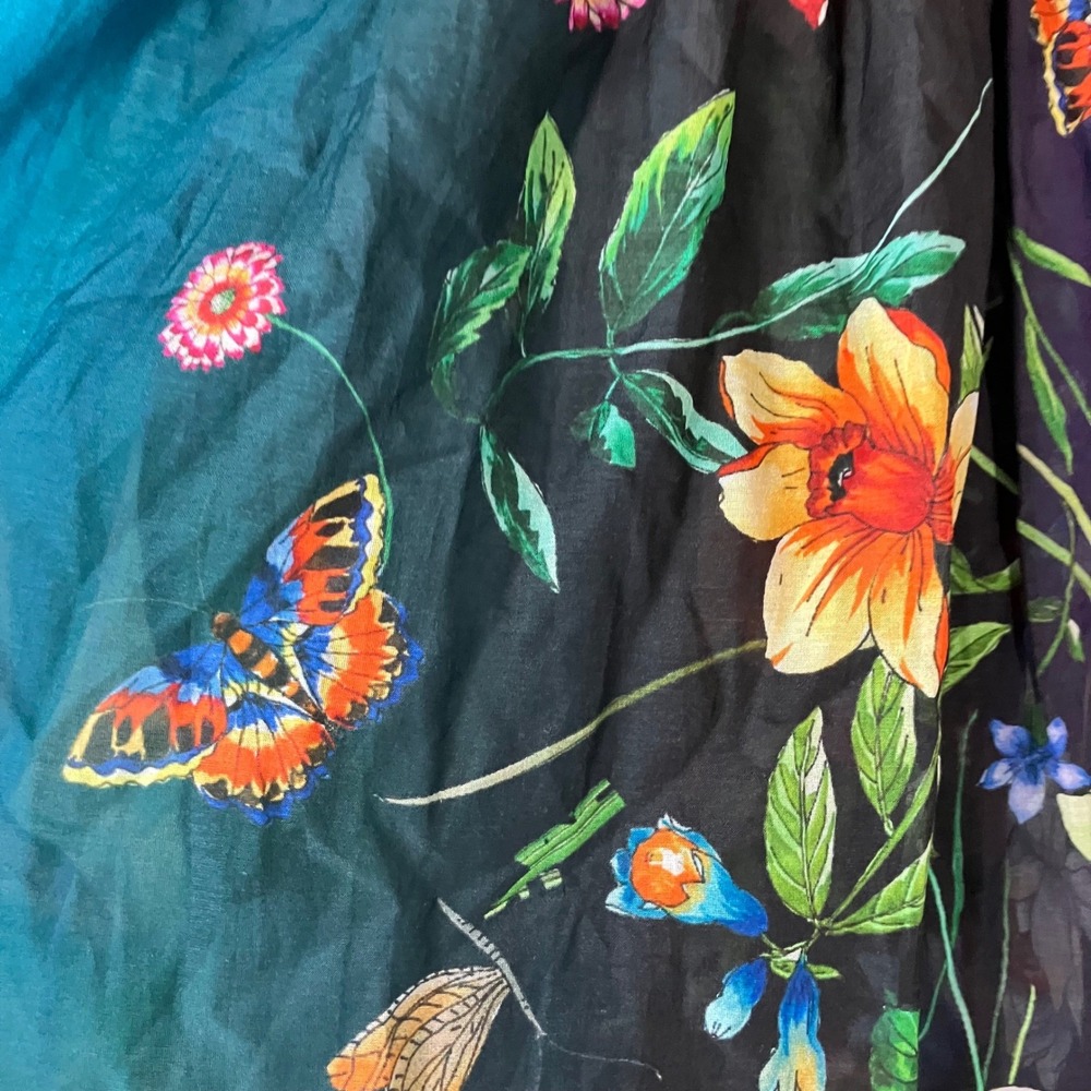 JOHNNY WAS Secret Garden Sheer Kimono Dress 1X Ombre Floral Coverup Resort Beach - Picture 11 of 15